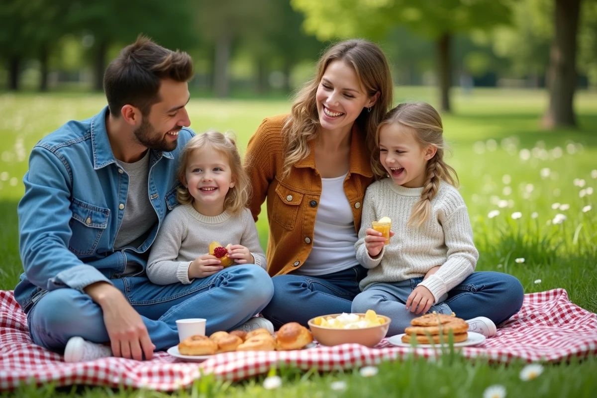 Famille riant lors d