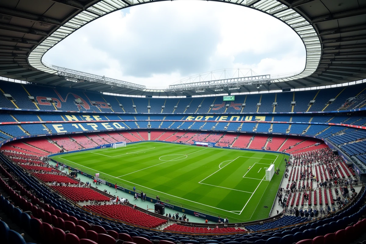Vue panoramique depuis la Tribune Paris haute du Parc des Princes montrant les catégories de places et le terrain